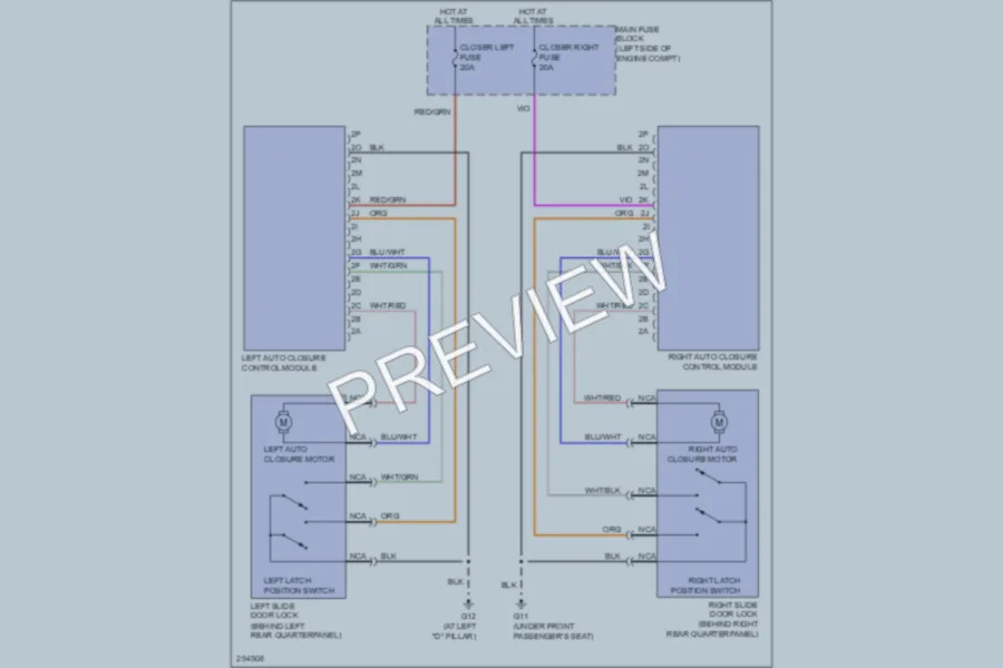 2009 Mazda 5 Trunk Tailgate Fuel Door wiring diagram preview