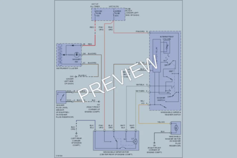 2009 Mazda CX7 Wiper Washer wiring diagram preview