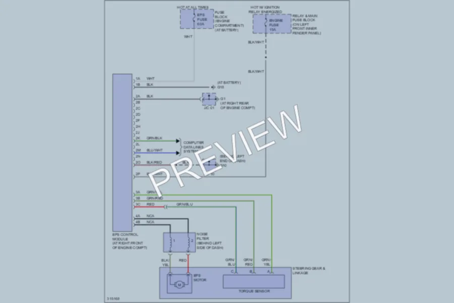 2009 Mazda RX8 Electronic Power Steering wiring diagram preview