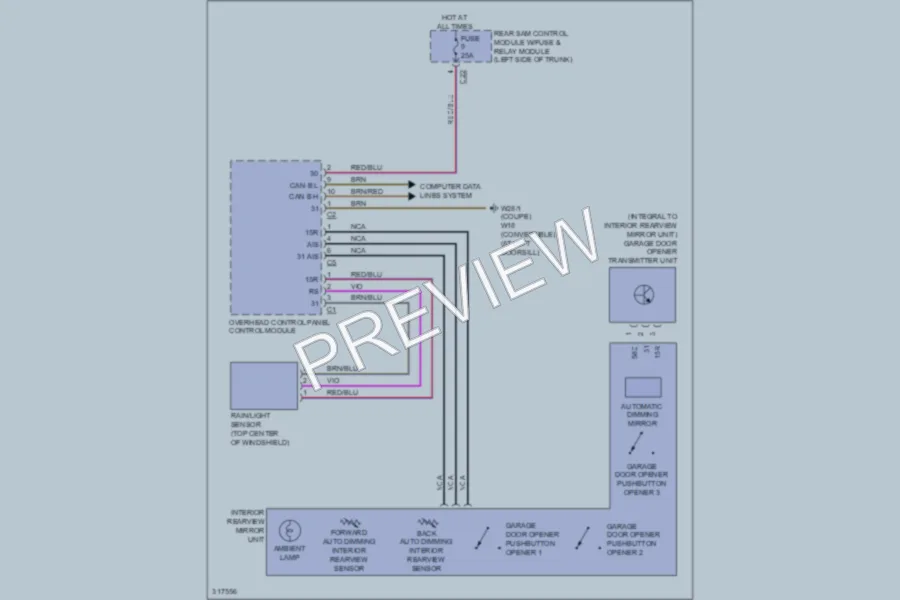 2009 MercedesBenz CLK350 Power Mirrors wiring diagram preview