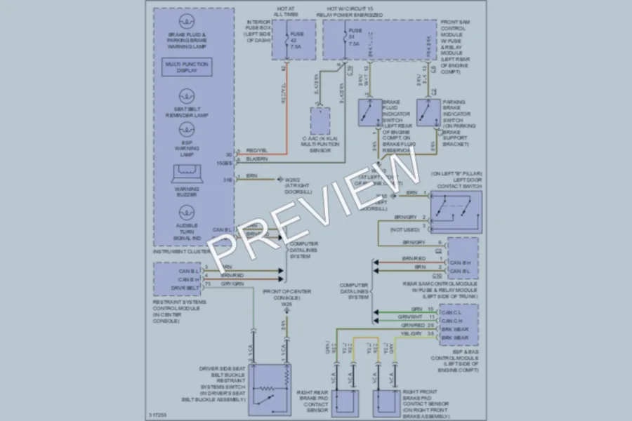 2009 MercedesBenz CLK350 Warning Systems wiring diagram preview