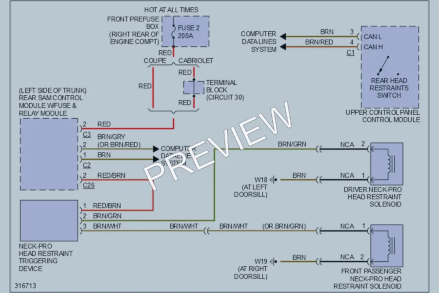 2009 MercedesBenz CLK550 Supplemental Restraints wiring diagram preview