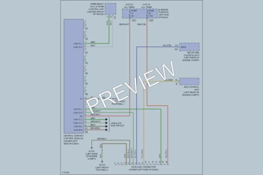 2009 MercedesBenz CLS550 Computer Data Lines wiring diagram preview