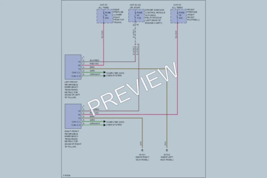 2009 MercedesBenz E320BLUETEC Supplemental Restraints wiring diagram preview