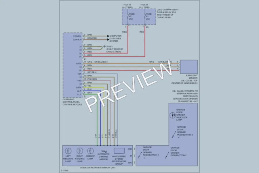 2009 MercedesBenz GL450 Power Mirrors wiring diagram preview