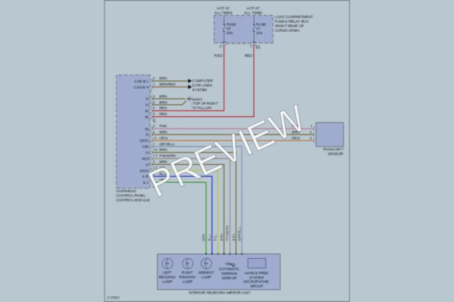 2009 MercedesBenz R320BLUETEC Power Mirrors wiring diagram preview