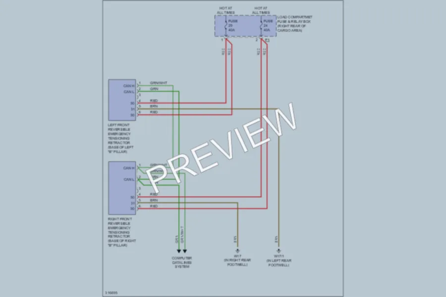 2009 MercedesBenz R350 Supplemental Restraints wiring diagram preview