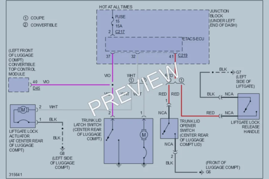 2009 Mitsubishi Eclipse Trunk Tailgate Fuel Door wiring diagram preview
