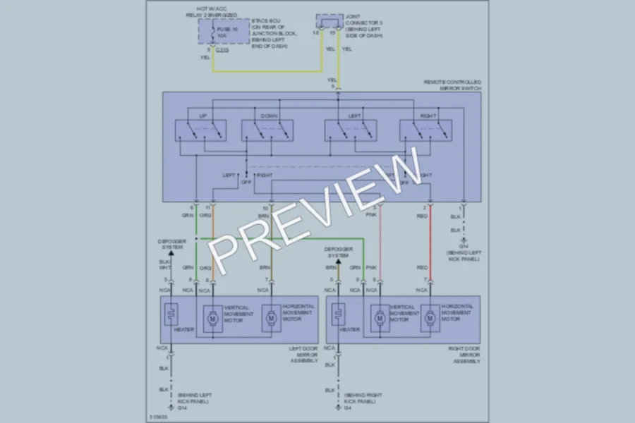 2009 Mitsubishi Lancer Power Mirrors wiring diagram preview