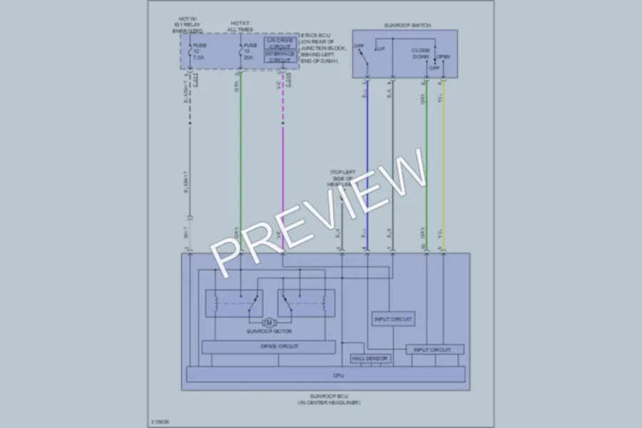 2009 Mitsubishi Lancer Power Top Sunroof wiring diagram preview