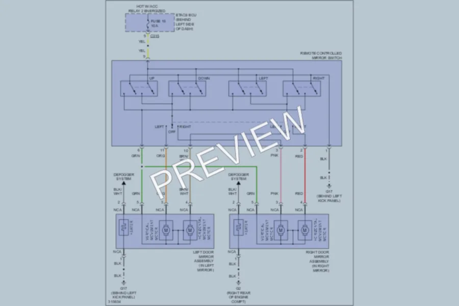 2009 Mitsubishi Outlander Power Mirrors wiring diagram preview