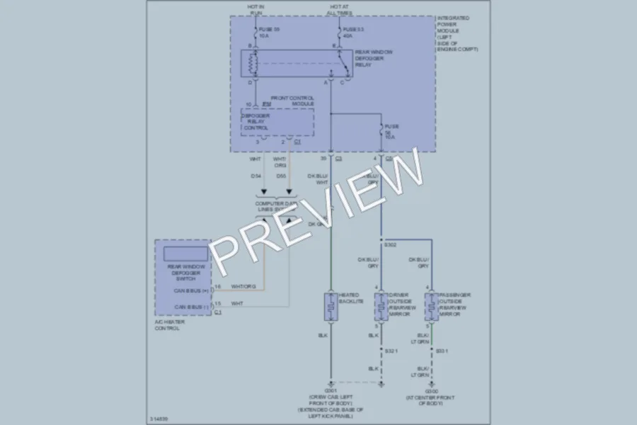 2009 Mitsubishi Raider Defoggers wiring diagram preview