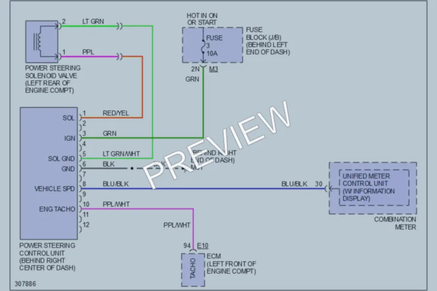2009 Nissan Altima Electronic Power Steering wiring diagram preview