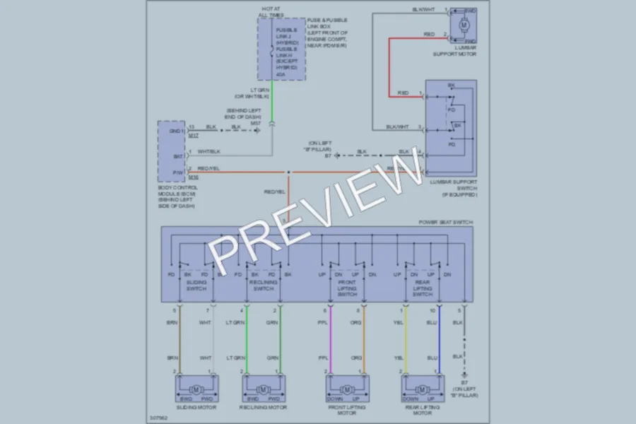 2009 Nissan Altima Power Seats wiring diagram preview