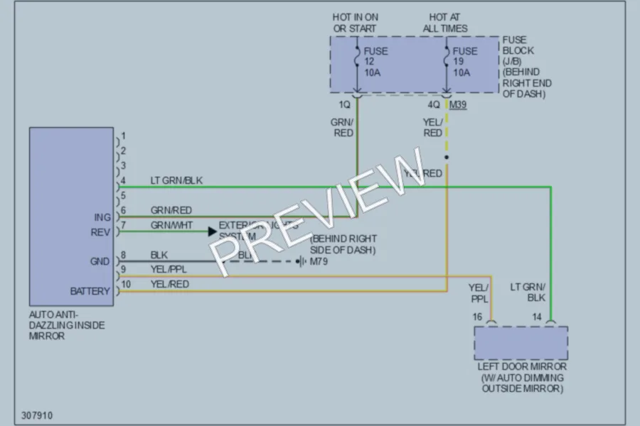 2009 Nissan Armada Power Mirrors wiring diagram preview
