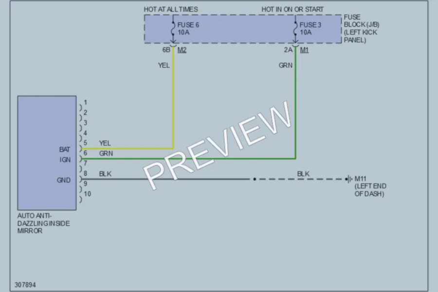 2009 Nissan GTR Power Mirrors wiring diagram preview