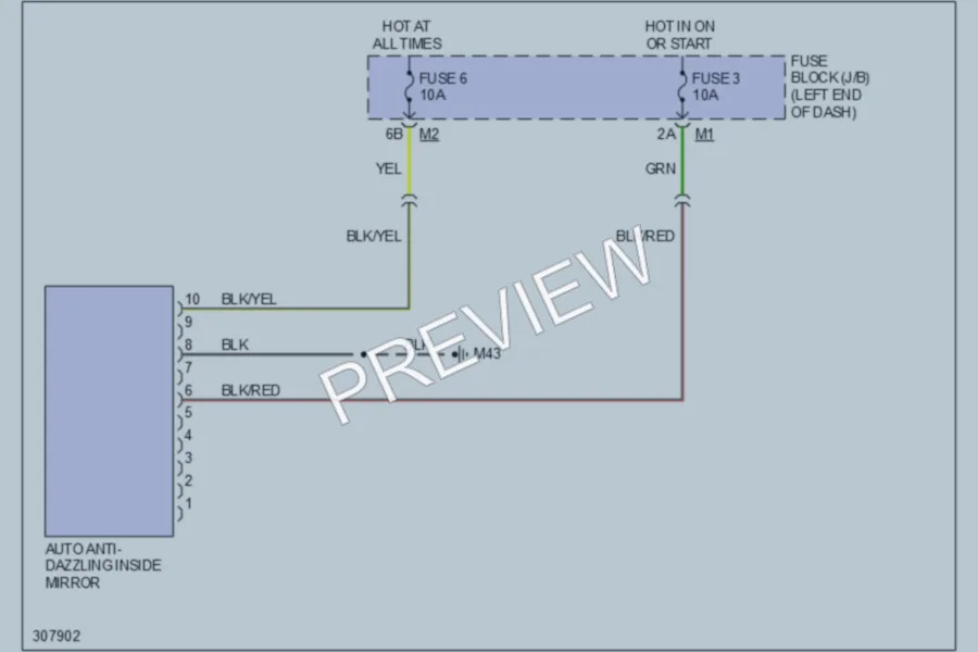 2009 Nissan Murano Power Mirrors wiring diagram preview