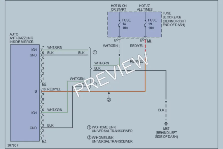 2009 Nissan Pathfinder Power Mirrors wiring diagram preview