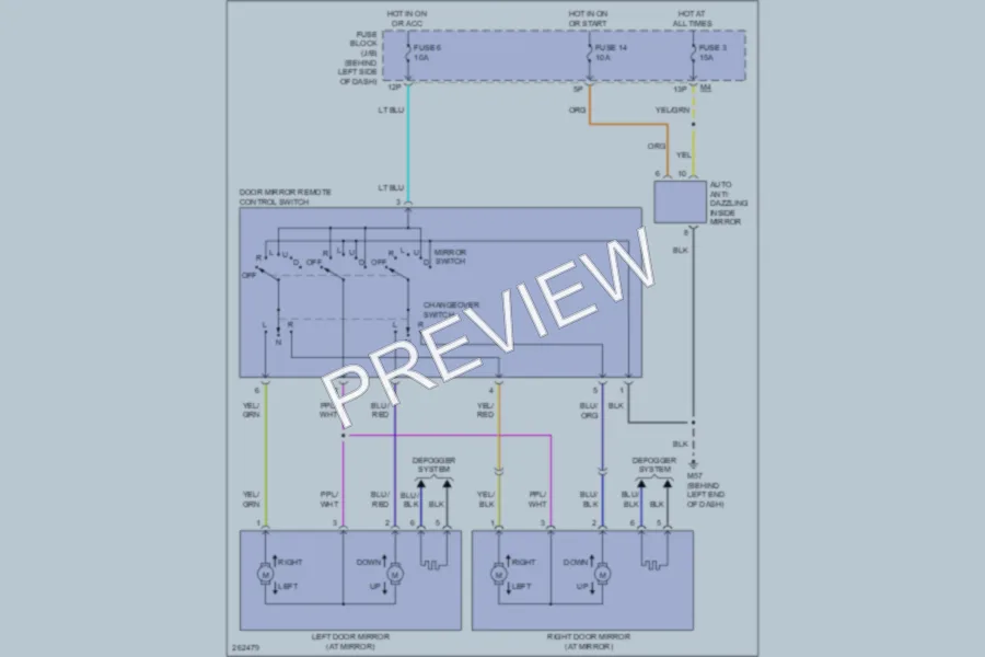 2009 Nissan Quest Power Mirrors wiring diagram preview