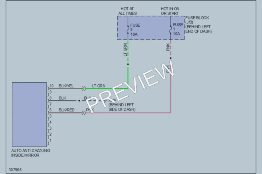 2009 Nissan Rogue Power Mirrors wiring diagram preview