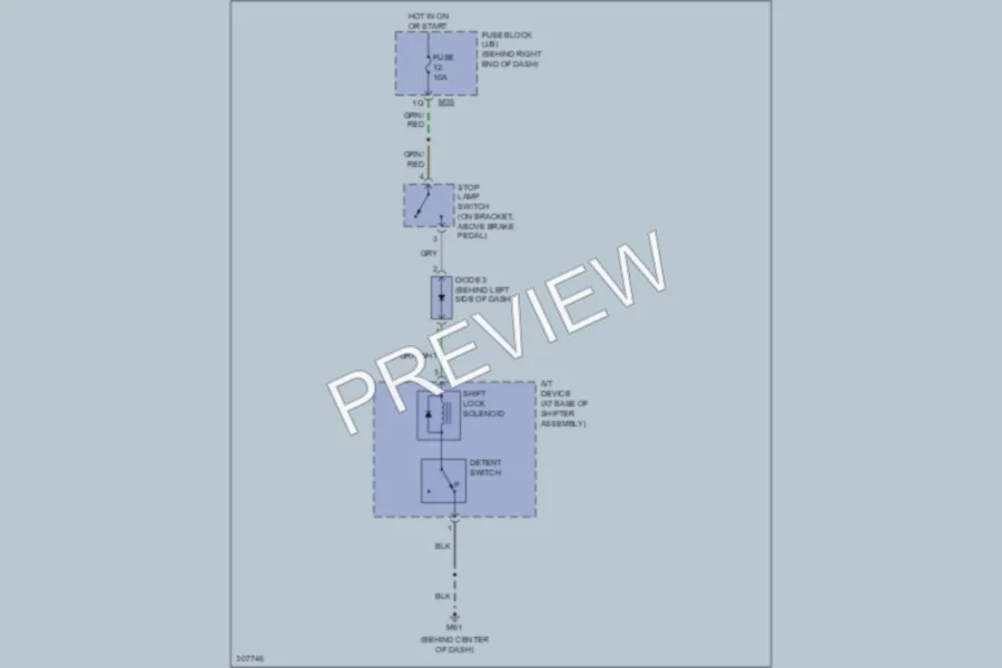 2009 Nissan Titan Shift Interlock wiring diagram preview