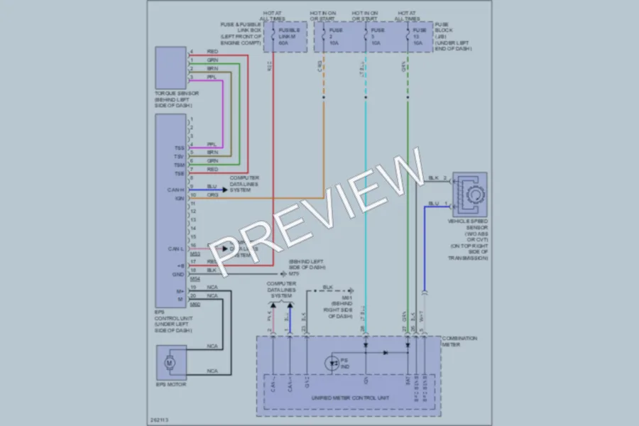 2009 Nissan Versa Electronic Power Steering wiring diagram preview