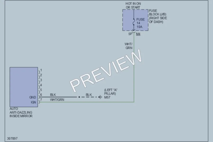 2009 Nissan Xterra Power Mirrors wiring diagram preview