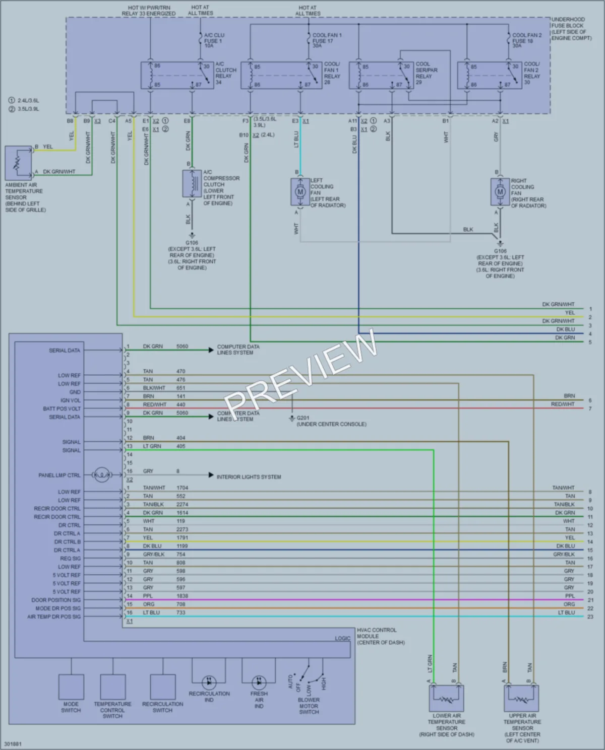 2009 Pontiac G6 Air Conditioning wiring diagram preview