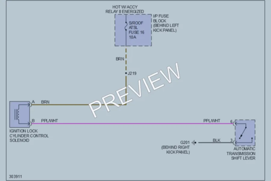 2009 Pontiac G8 Shift Interlock wiring diagram preview