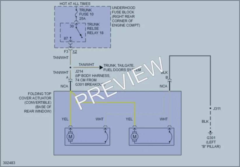 2009 Pontiac Solstice Power Top Sunroof wiring diagram preview