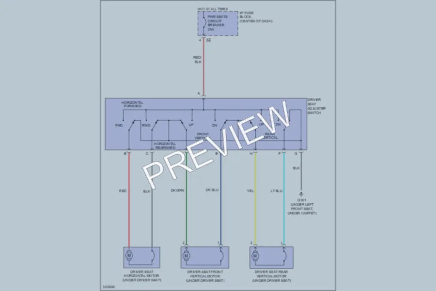 2009 Pontiac Torrent Power Seats wiring diagram preview