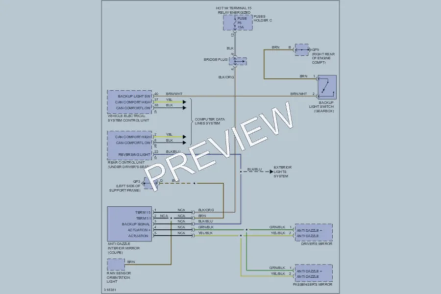 2009 Porsche 911 Power Mirrors wiring diagram preview