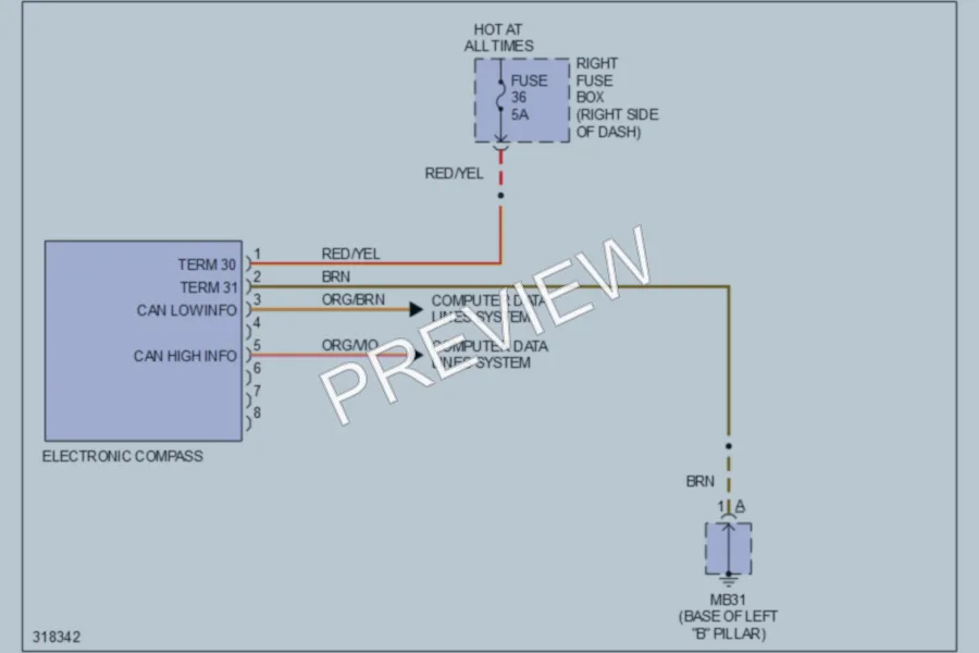 2009 Porsche Cayenne Instrument Cluster wiring diagram preview