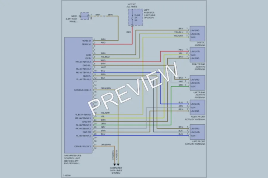 2009 Porsche Cayenne Warning Systems wiring diagram preview