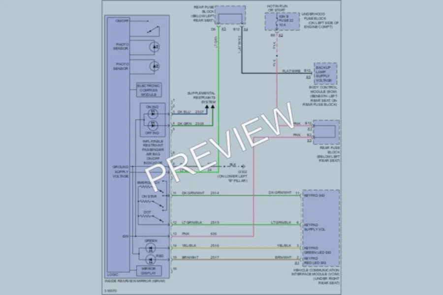 2009 Saab 97X Power Mirrors wiring diagram preview