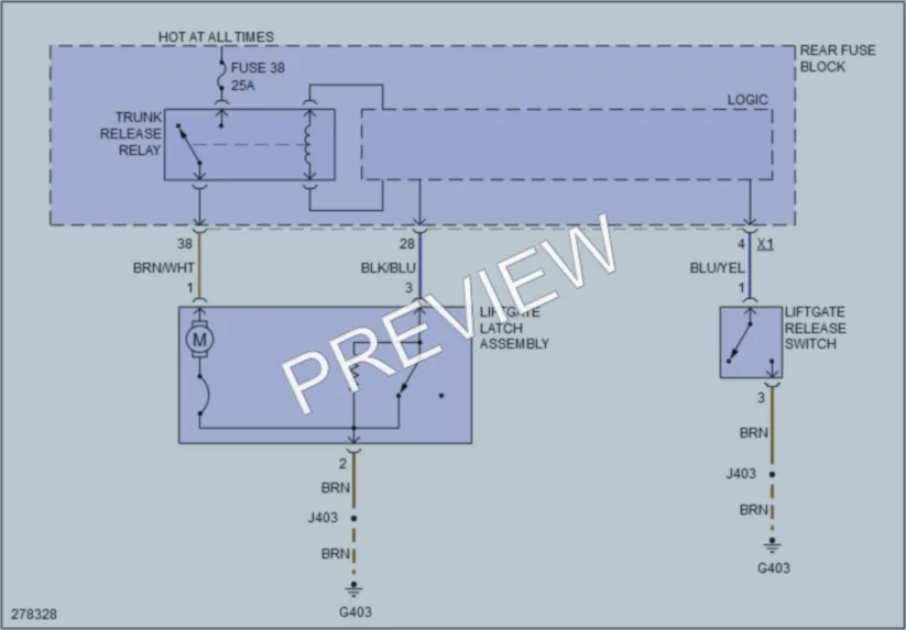 2009 Saturn Astra Trunk Tailgate Fuel Door wiring diagram preview