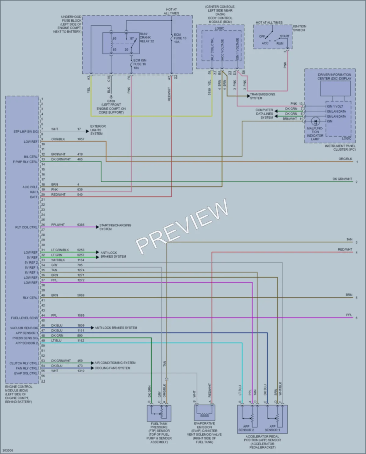 2009 Saturn Aura Engine Performance wiring diagram preview