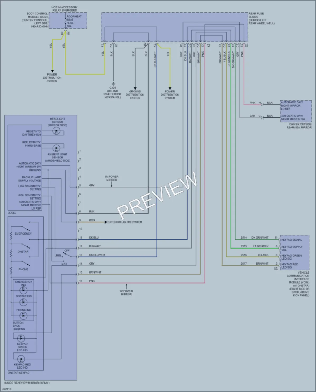 2009 Saturn Aura Power Mirrors wiring diagram preview