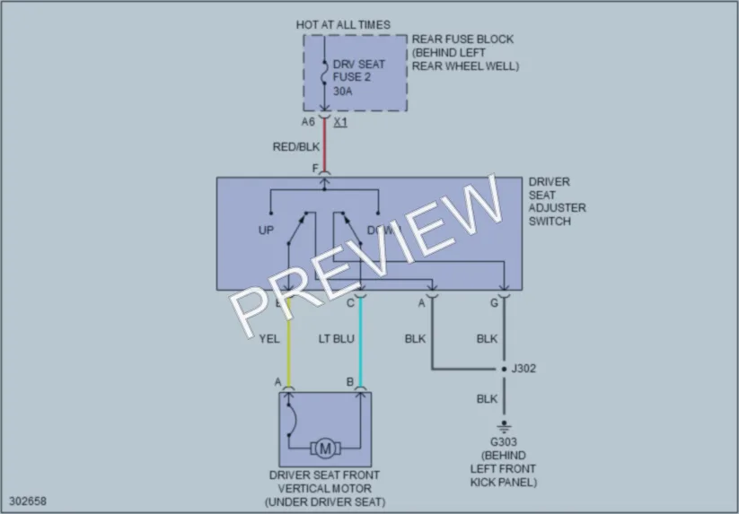 2009 Saturn Aura Power Seats wiring diagram preview