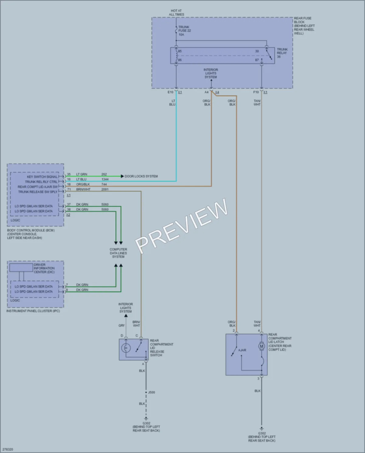 2009 Saturn Aura Trunk Tailgate Fuel Door wiring diagram preview