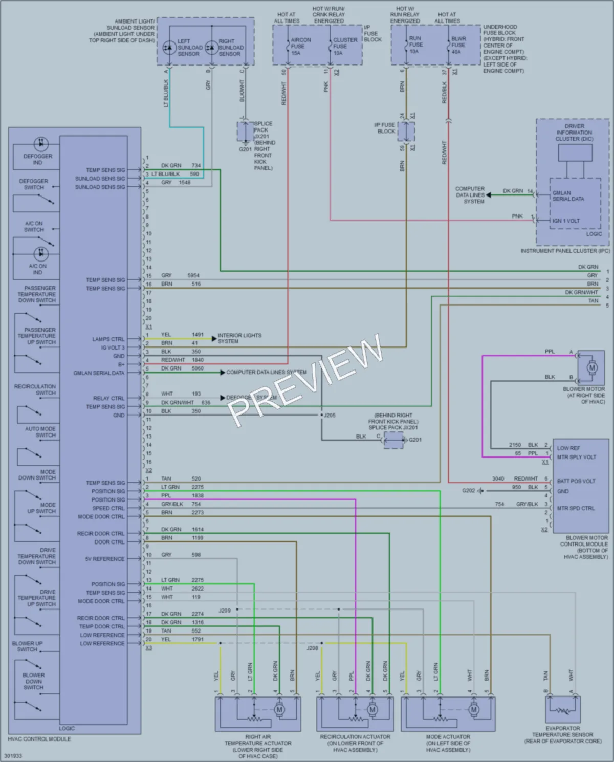 2009 Saturn VUE Air Conditioning wiring diagram preview