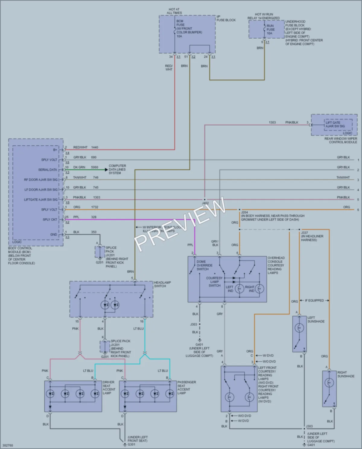 2009 Saturn VUE Interior Lights wiring diagram preview