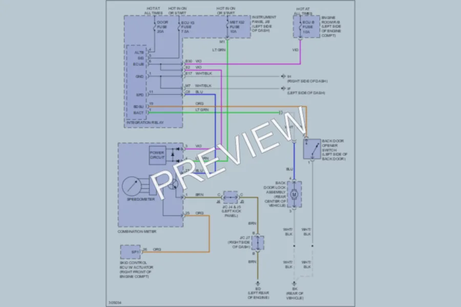 2009 Scion tC Trunk Tailgate Fuel Door wiring diagram preview