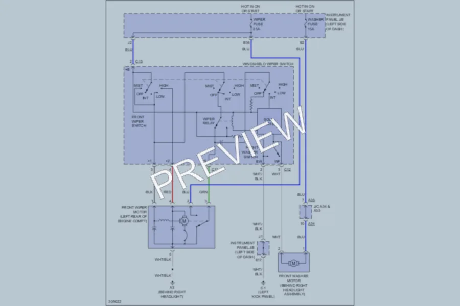 2009 Scion xB Wiper Washer wiring diagram preview