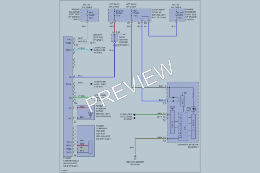 2009 Scion xD Electronic Power Steering wiring diagram preview