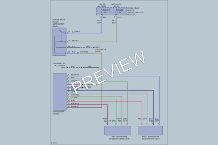 2009 Subaru Forester Power Seats wiring diagram preview