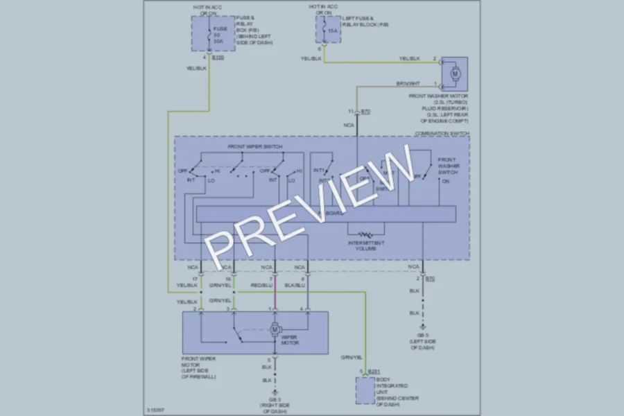 2009 Subaru Forester Wiper Washer wiring diagram preview