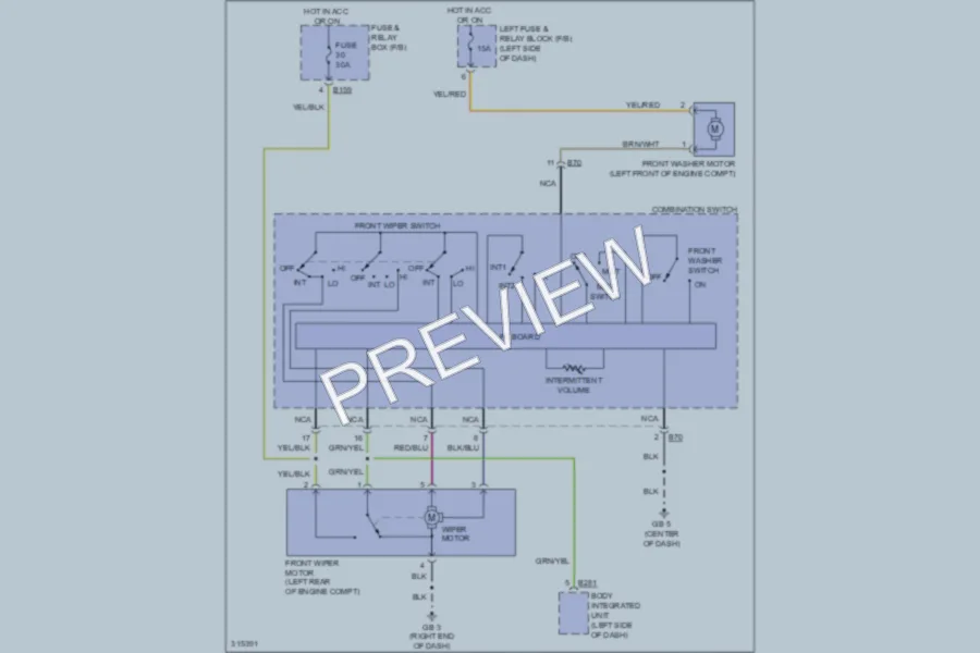 2009 Subaru Impreza Wiper Washer wiring diagram preview