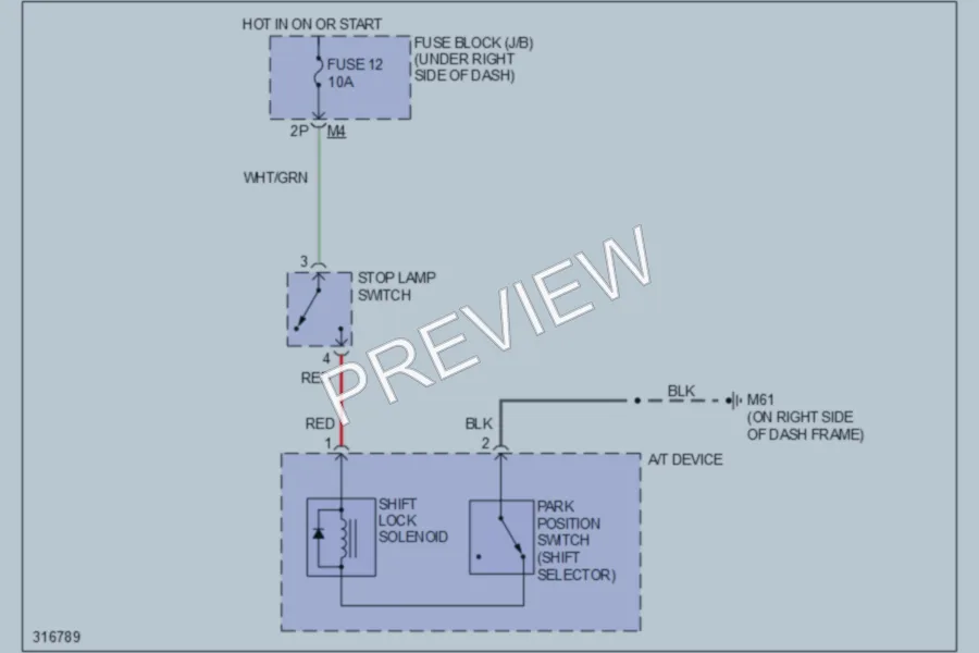 2009 Suzuki Equator Shift Interlock wiring diagram preview
