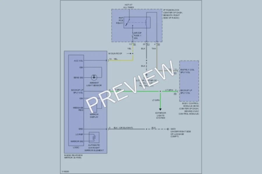 2009 Suzuki XL7 Power Mirrors wiring diagram preview